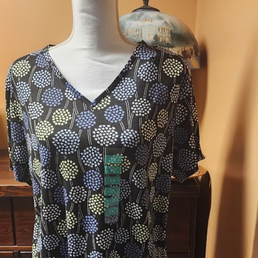 Jones New York Women's Floral-Print Short-Sleeve Top